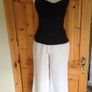Size 10 Cream Linen Trousers Image 2
