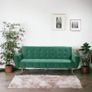 Luxury Velvet Sofa Bed with Golden Legs green Image 2