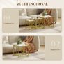 Nesting Coffee Tables, Set of 3 Square Side Tables with Black Metal Frame, for Living Room, Bedroom and Office, White Image 3