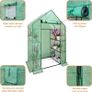 FREE EXPRESS SHIPPING Walk In Greenhouse With Shelves,Walk-In Plant Green House With Durable Green PE Cover, 3 Tiers 6 Shelves Stands with Ground Pegs & Ropes for Stability, 143x73x195cm Image 6
