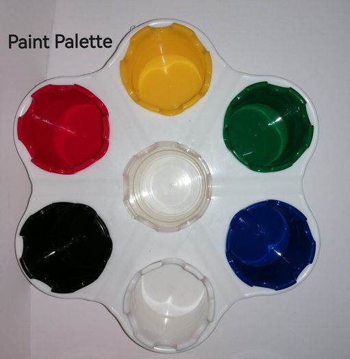 6 Non-Spill Paint Pots & Palette with 6 Lift Out Tubs