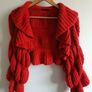 Sisley Red Chunky Knit Cardigan/Shrug Image 2