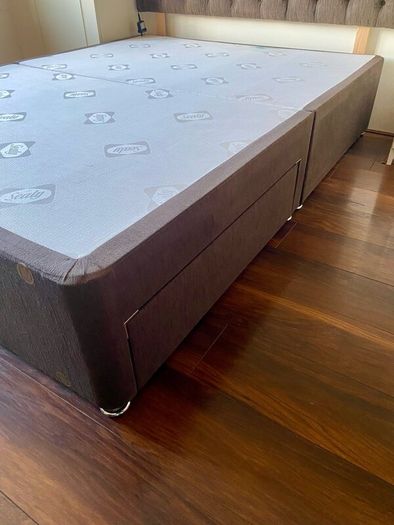 Bed base with storage drawers and headboard