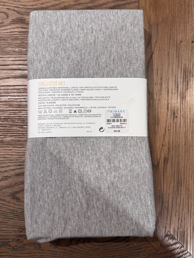 Primark Grey Jersey Single Bed Sheet