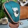 1 Soldered Taurus Bull Disc Bones with a Flashy Blue Labradorite Crystal Pendant Talisman Witchy Spiritual Amulet Image 6