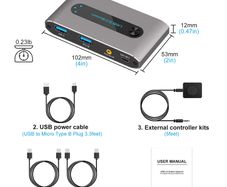 USB 3.0 Switch 2 In 4 Out USB Sharing Switch for 2 Computer Sharing 4 USB Devices USB KVM Switcher