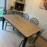 Upcycled Solid Wood Dining Table - Hand Painted White Coffee Whitewash - Modern Rustic - One of a Kind Image 5