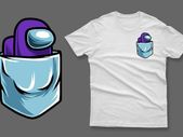 Purple impostor in the pocket among us t-shirt imposter among us t-shirt impostor t-shirt