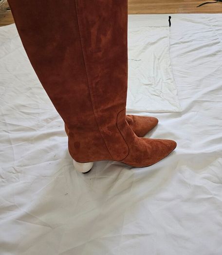 Mother Of Pearl Suede Style Knee High Brown Boots