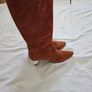 Mother Of Pearl Suede Style Knee High Brown Boots Image 6