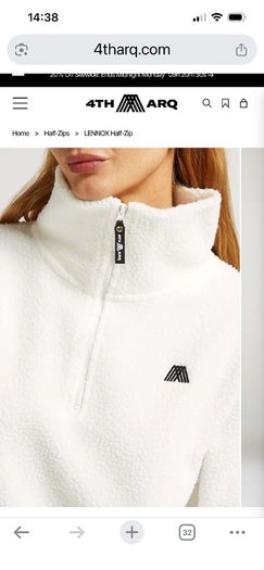 4th Arq Lennox Half Zip White Fleece