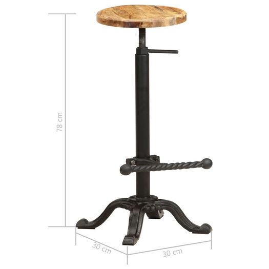 Bar Chairs 2 pcs Solid Mango Wood