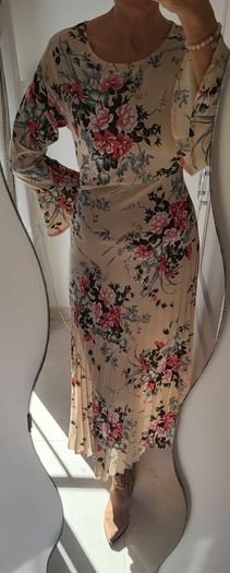 SHEIN floral pleated midi Sz L ( Fit 14-16UK)