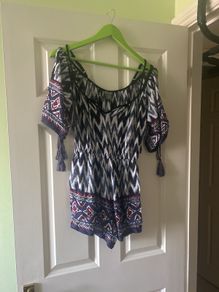 Angie colouful jersey playsuit