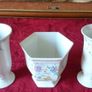 Antique 3 Pc Large Porcelain Vases With Floral Design By Royal Norfolk Staffordshire England Image 2