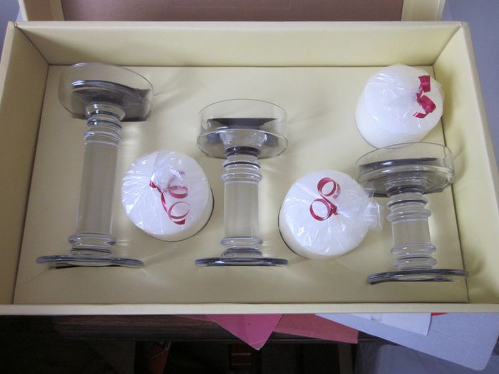 Duiske Tri-Pillar Candleholder Set of Three.+ White Candles New