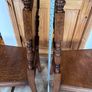 A charming pair of late Victorian carved oak Hall chairs richly modelled,  Cirka 1890's. Image 2