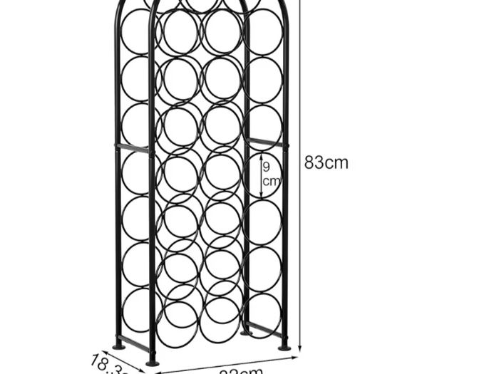 Metal 23 Bottles Wine Rack, Freestanding Wine Holder Floor, Home Kitchen Wine Storage Organiser Stand,Black