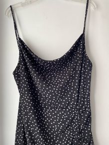 Prettylittlething  black polka dot ruched dress plus size new