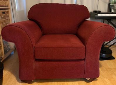 Comfortable burgundy/wine armchair
