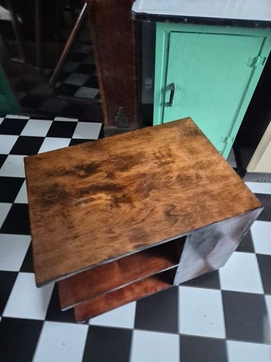 Vintage Art Deco retro MidCentury cupboard/ bookshelf/coffee table on wheels