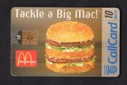 1998 Ireland 10 unit Mcdonald's "Big Mac" Burger (Gemplus GEM1 chip) Call Card Used. Telecom Eireann card number 1212.
