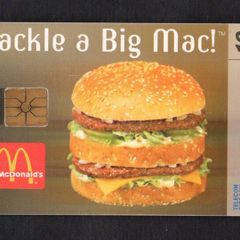 1998 Ireland 10 unit Mcdonald's "Big Mac" Burger (Gemplus GEM1 chip) Call Card Used. Telecom Eireann card number 1212.
