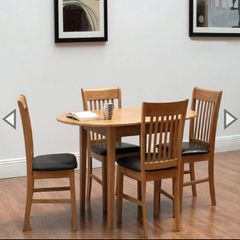 Oak oval round extending dining table new