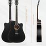 4/4 Acoustic Guitar Beginner Set Adult Full Size Cutaway Folk Guitar Starter Kit 41 inches with Gig Bag, Picks, Strings, Capo, Tuner, Strap, Pickguard, Black Image 6
