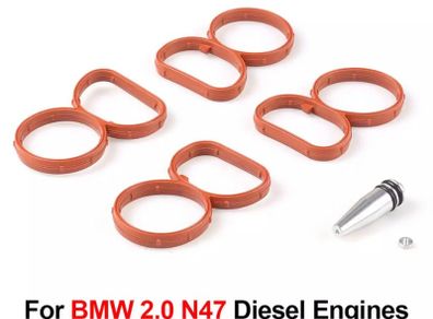 Car Swirl Flap Blank Bung Flaps Removal Plug With 4 Gaskets For BMW N47 2.0D Engine Repair Replacement Accessories Kit