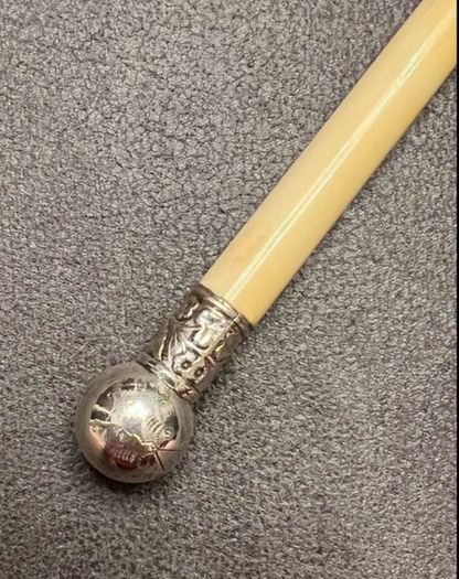 Sterling Silver frame ivory handle magnifier
