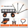 Garden Dump Cart Heavy-duty Metal Yard Carts and Wagons 400 lbs Loading Image 4