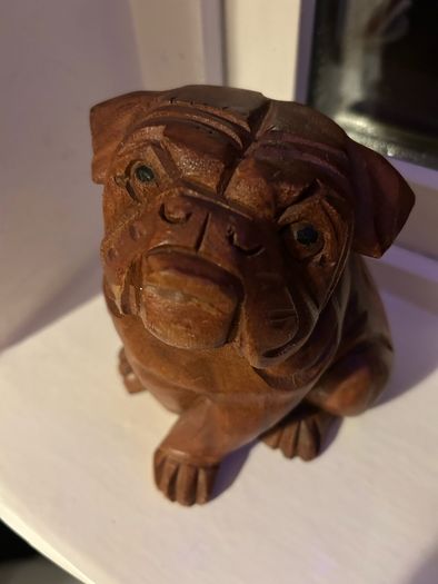 Indonesian Carved Wooden Bulldog