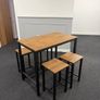 Bar Height Table and 4 Stools, Industrial Style Image 4