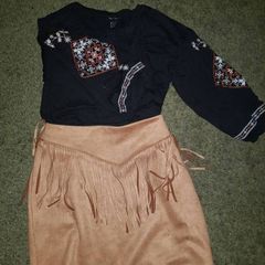Tan fringe Tassel skirt