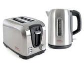 Brushed Steel Kettle and Toaster Set