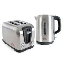 Brushed Steel Kettle and Toaster Set