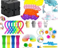 NEW SALE |  30Pcs Fidget Toys for Kids Adults, Sensory Fidgets Pack Anxiety Relief Toys for Autism, Simple Fidget Box with Fidget Popper for Party Bag Fillers