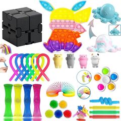 NEW SALE |  30Pcs Fidget Toys for Kids Adults, Sensory Fidgets Pack Anxiety Relief Toys for Autism, Simple Fidget Box with Fidget Popper for Party Bag Fillers