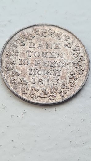 1813 George III, Irish 10p silver