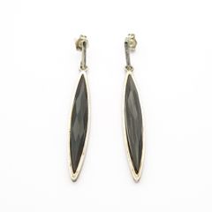 Vintage Smoky Quartz Sterling Silver Stud Earrings
