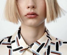 Fab Zara Limited Edition Ecru Satin Geometric Print Blouse