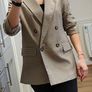 NEW H&M Double-breasted blazer - Light beige/ Checked - Size S Image 2