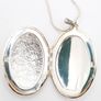 925 Vintage Sterling Silver Floral Engraved Photo Locket Necklace Image 4