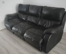 leather couch 3 seater and one recliner armchair