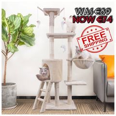 NEW SALE | Cat Tree, Cat Scratch Posts 145cm Multi-Level Stable Climbing Tower Trees with Ladder, Indoor Pet Activity Furniture Play House for Kitty Kitten