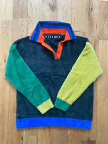 Uterque furry retro Colour Block polo Jumper Size S