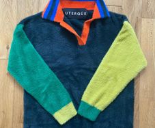 Uterque furry retro Colour Block polo Jumper Size S