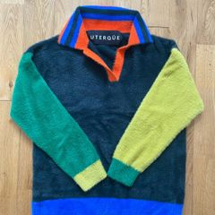 Uterque furry retro Colour Block polo Jumper Size S