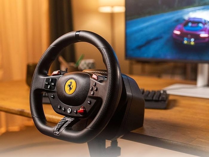 T98 Racing Wheel Ferrari 296 GTS Edition  Magnetic T2PM Pedals  240 Rotation 3 Driving Profiles  Official Xbox & PC Licensed Steering Wheel  Immersive Sim Racing Gear  Black